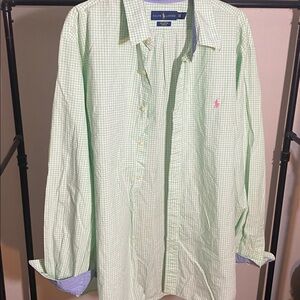 Ralph Lauren Light Green Gingham Shirt